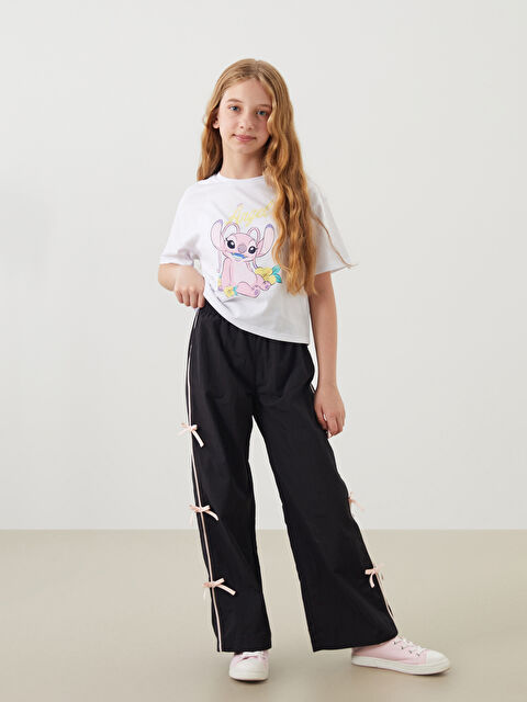 LCW Kids Beli Lastikli Fiyonk Detaylı Kız Çocuk Pantolon - S5RG22Z4-CVL