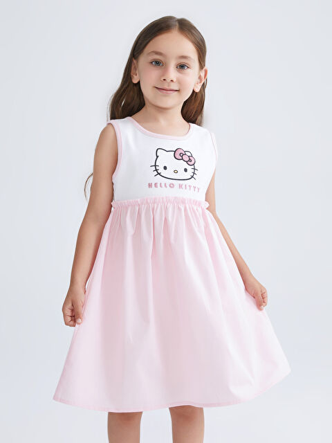 LCW Kids Hello Kitty Baskılı Kız Çocuk Elbise - S5RH47Z1-R9J