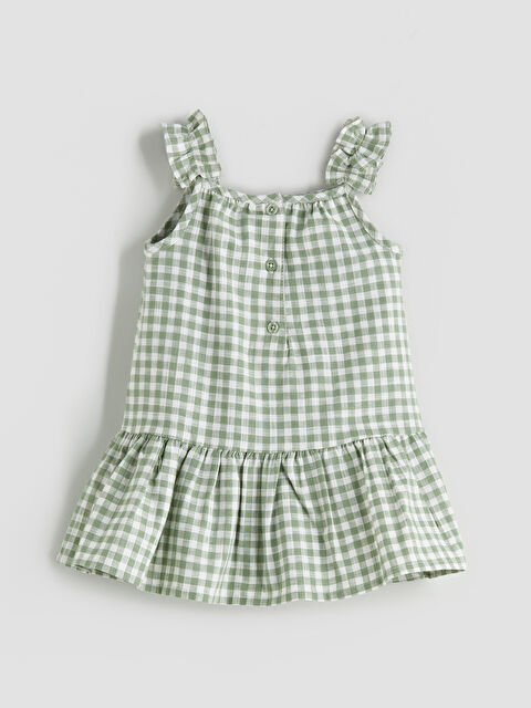 LCW baby Bisiklet Yaka Ekose Desenli Kız Bebek Elbise - S5RH59Z1-LME