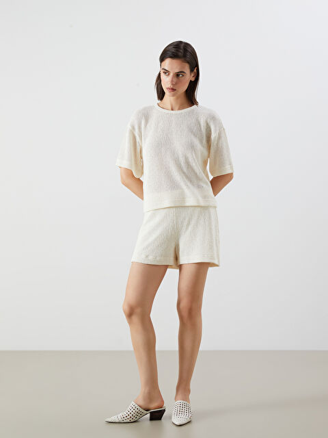 LCW Vision Beli Lastikli Dokulu Kadın Şort - S5RH73Z8-FEL