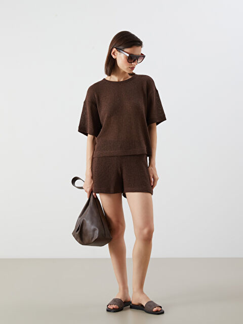 LCW Vision Beli Lastikli Dokulu Kadın Şort - S5RH73Z8-R3B