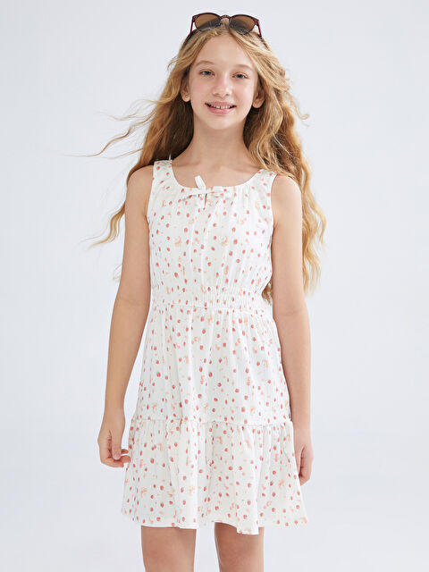 LCW Kids Bisiklet Yaka Kız Çocuk Elbise - S5RH74Z4-LU7