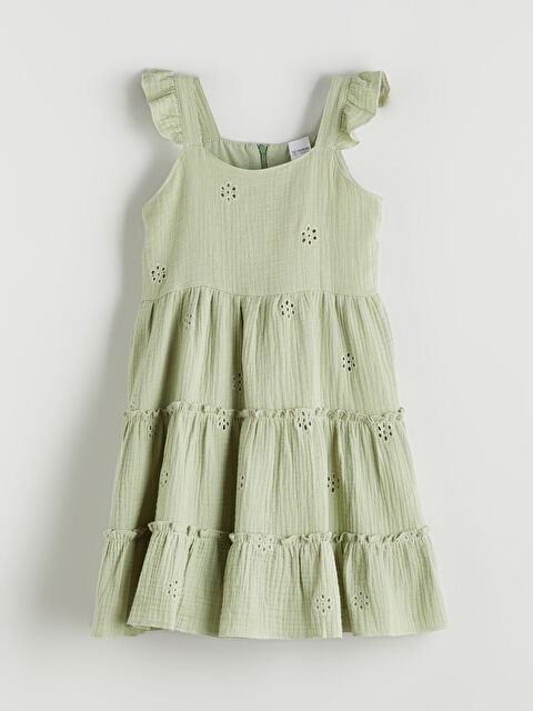 LCW Kids Çiçek Nakışlı Kız Çocuk Elbise - S5RH82Z1-14L