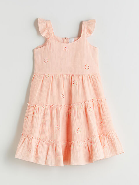 LCW Kids Çiçek Nakışlı Kız Çocuk Elbise - S5RH82Z1-CVR