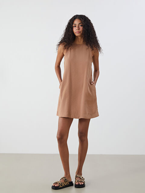 XSIDE V Yaka Modal Karışımlı Elbise - S5RI04Z8-PS7