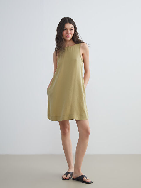 XSIDE V Yaka Modal Karışımlı Elbise - S5RI04Z8-Q9Y