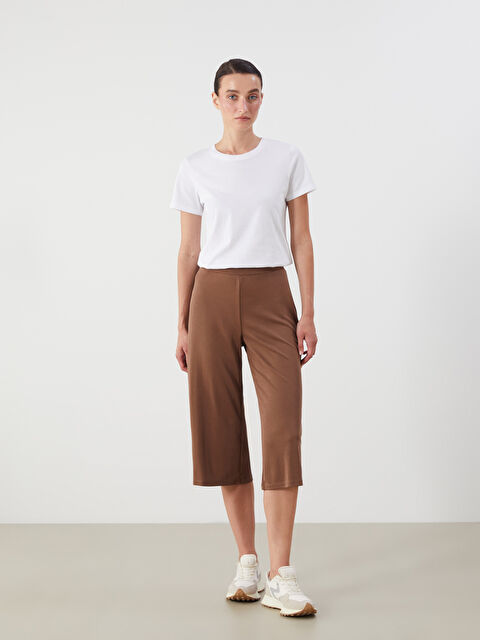 LCWAIKIKI Classic Elastic Waist Modal Blend Women's Capri - S5RI23Z8-HJZ