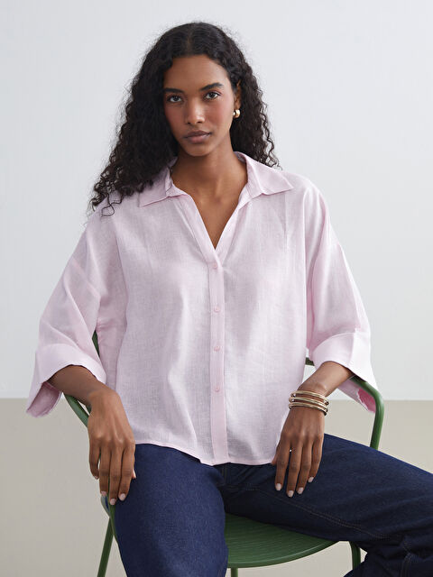 LCW Vision کراس ئۆڤەرسایز تێکەڵەی کەتان بۆ ژنان - S5RJ29Z8-RPP