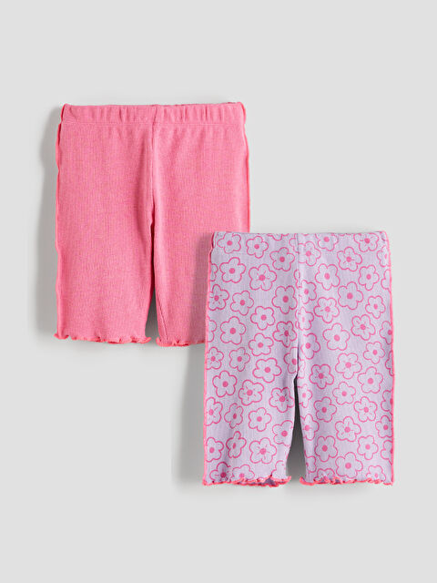 LCW Kids Beli Lastikli Çiçekli Kısa Kız Çocuk Tayt - S5RJ39Z1-LSC