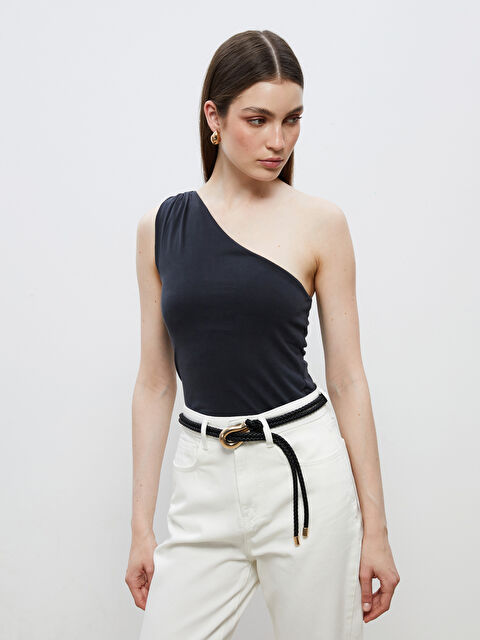 Soulife Tek Omuz Modal Karışımlı Bluz - S5RJ56Z8-CVL