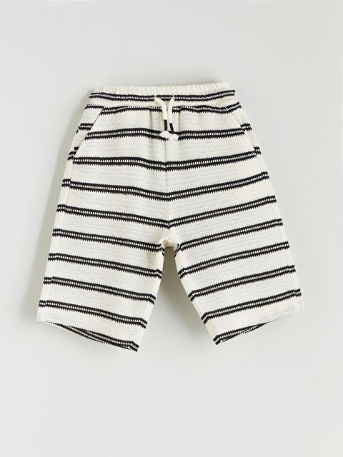 LCW Kids Beli Lastikli Çizgili Erkek Çocuk Şort - S5RJ79Z1-LEG