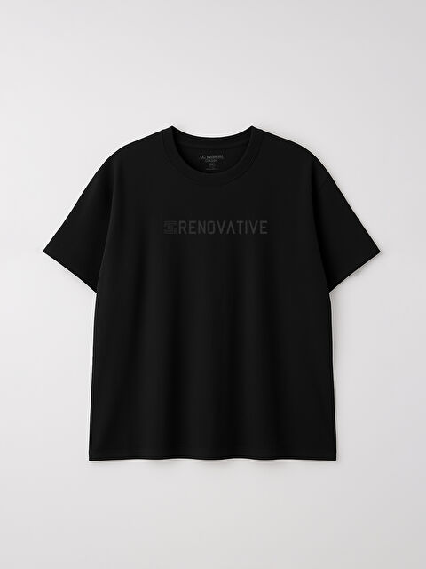 LCWAIKIKI Classic Büyük Beden Bisiklet Yaka Baskılı Penye Erkek Tişört - S5RJ82Z8-CVL