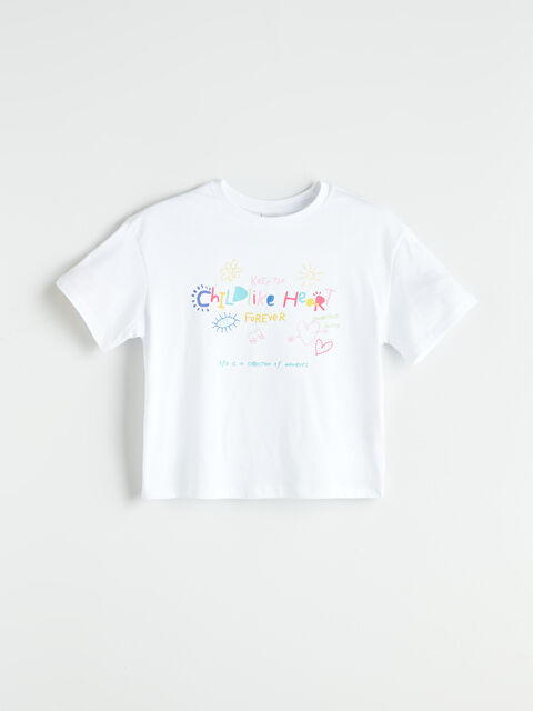 LCW Kids Crew Neck Girls' T-Shirt - S5RK08Z4-FFB