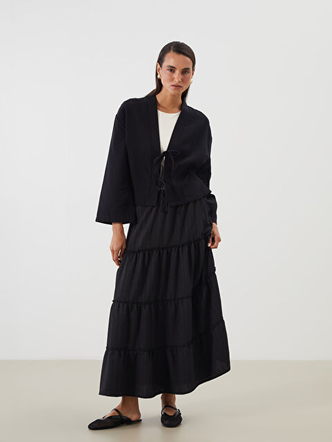 LCW Modest Beli Lastikli Katkat Etek - S5RK15Z8-CVL