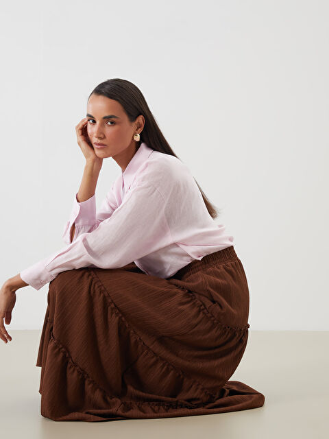 LCW Modest Beli Lastikli Katkat Etek - S5RK15Z8-ZRR