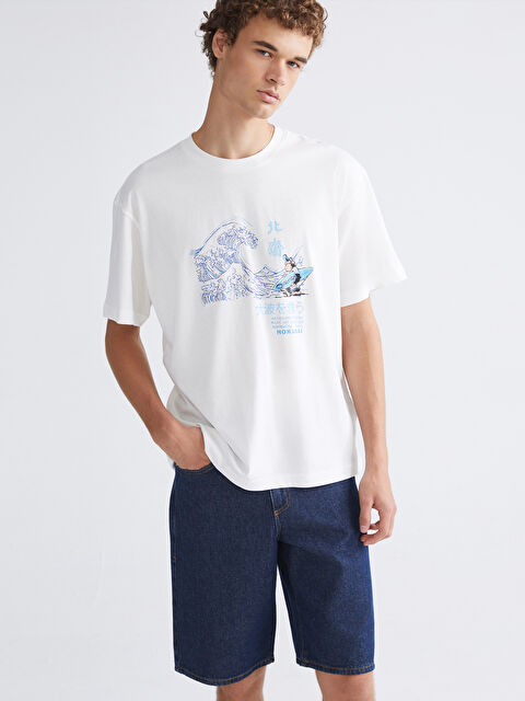 XSIDE Bisiklet Yaka Baskılı Penye Erkek Tişört - S5RK45Z8-R9J