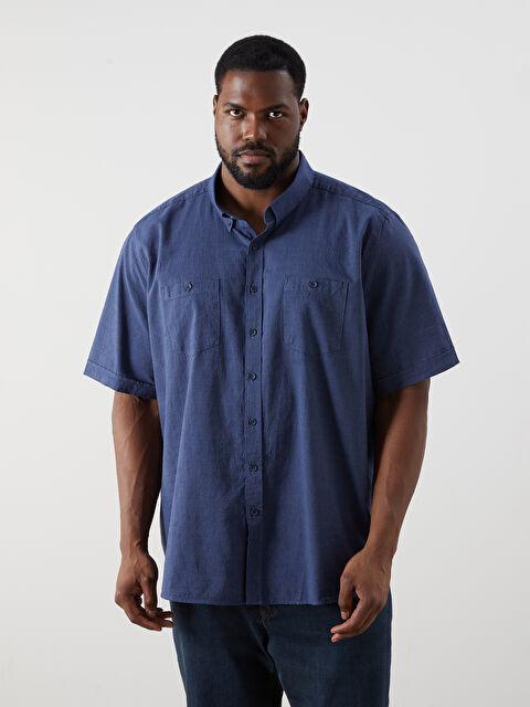 LCWAIKIKI Classic Büyük Beden Regular Fit Kısa Kollu Erkek Gömlek - S5RK86Z8-CWU