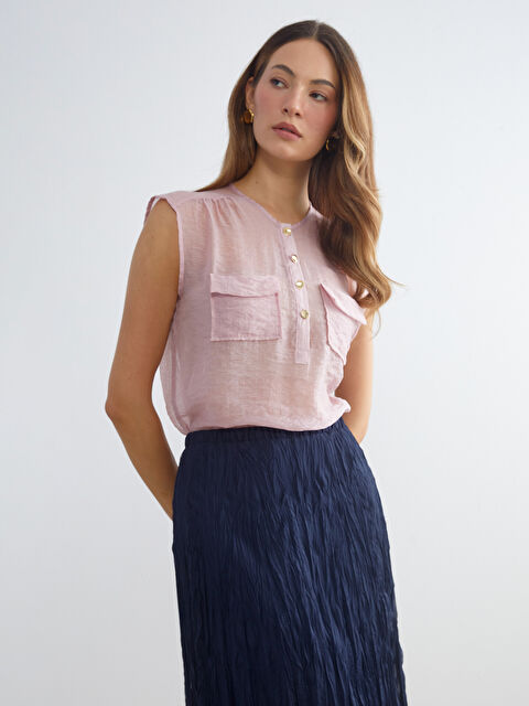 LCWAIKIKI Classic Bisiklet Yaka Bluz - S5RL46Z8-DRH