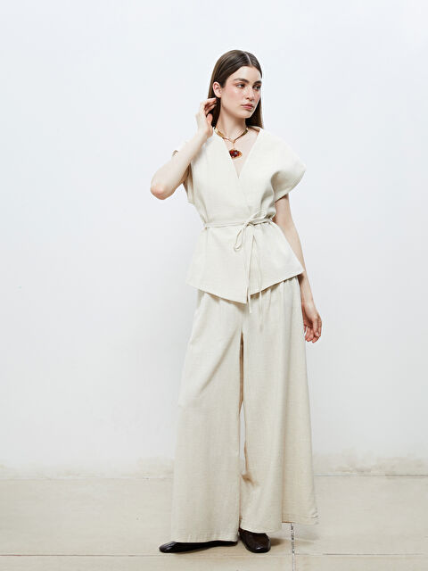 Soulife Beli Lastikli Geniş Paça Kadın Pantolon - S5RL92Z8-J5E