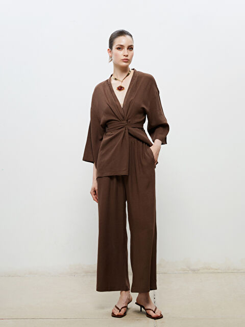 Soulife Beli Lastikli Keten Karışımlı Kadın Pantolon - S5RL94Z8-J0W