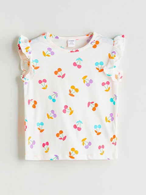 LCW baby Bisiklet Yaka Baskılı Kız Çocuk Tişört - S5RM36Z1-LRA