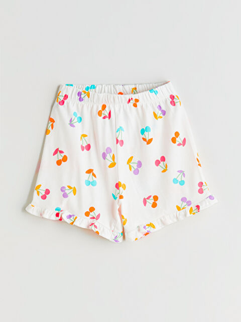 LCW baby Beli Lastikli Baskılı Kız Çocuk Şort - S5RM37Z1-LRA