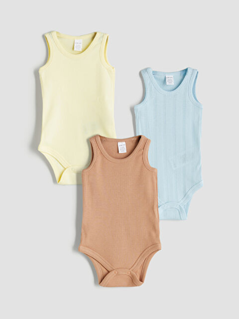 LCW baby Basic Erkek Bebek Çıtçıtlı Body 3'lü - S5RN02Z1-FUX