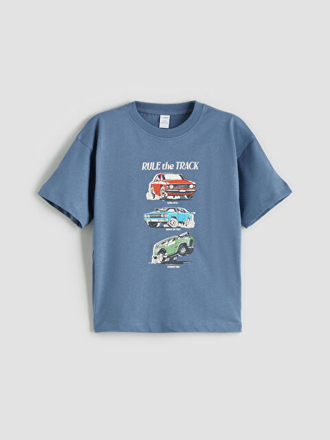 LCW Kids Bisiklet Yaka Baskılı Erkek Çocuk Tişört - S5RO15Z1-Z1W