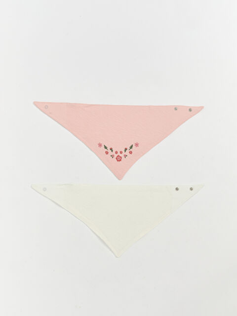 LCW baby Çiçek Nakışlı Kız Bebek Mama Önlüğü 2'li - S5RO52Z1-FTG