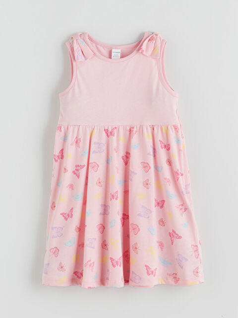 LCW Kids Bisiklet Yaka Fiyonk Detaylı Kız Çocuk Elbise - S5RO56Z1-QWL