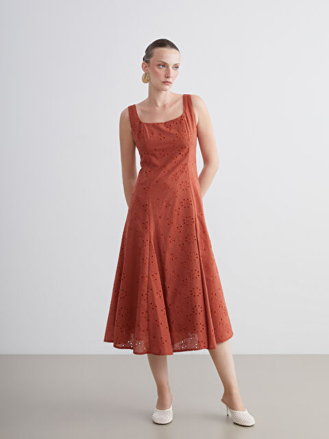 LCWAIKIKI Classic Kare Yaka Ajurlu Elbise - S5RO87Z8-ZT4