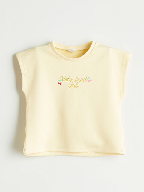 LCW Kids Bisiklet Yaka Baskılı Kız Çocuk Tişört - S5RO88Z1-FRS