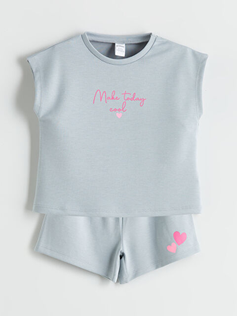 LCW Kids Baskılı Kız Çocuk Tişört ve Şort 2'li - S5RP10Z1-CWL