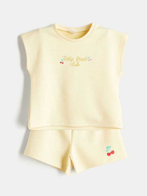 LCW Kids Baskılı Kız Çocuk Tişört ve Şort 2'li - S5RP10Z1-FRS