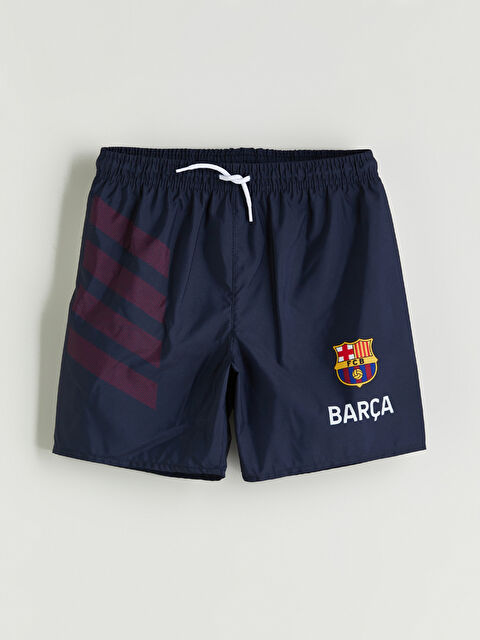 LCW Kids Beli Lastikli Barcelona Baskılı Erkek Çocuk Deniz Şortu - S5RP12Z4-HFK