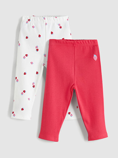 LCW Kids Çilek Baskılı Kız Çocuk Tayt 2'li - S5RP43Z1-LRA