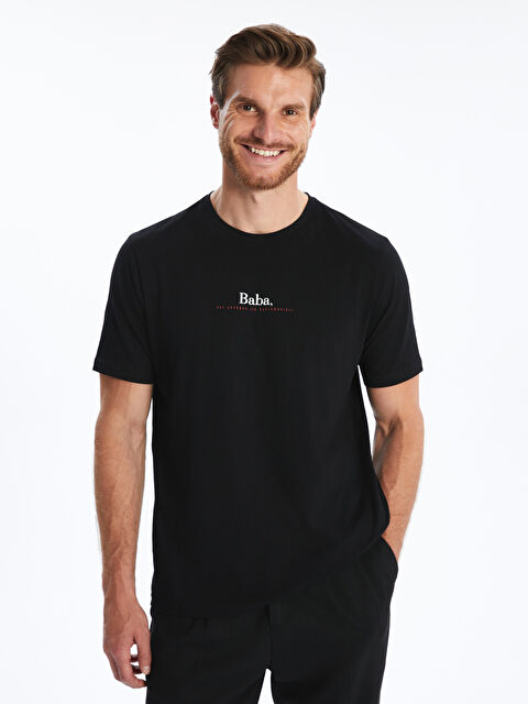 LCWAIKIKI Classic Bisiklet Yaka Baskılı Penye Erkek Tişört - S5RP54Z8-CVL