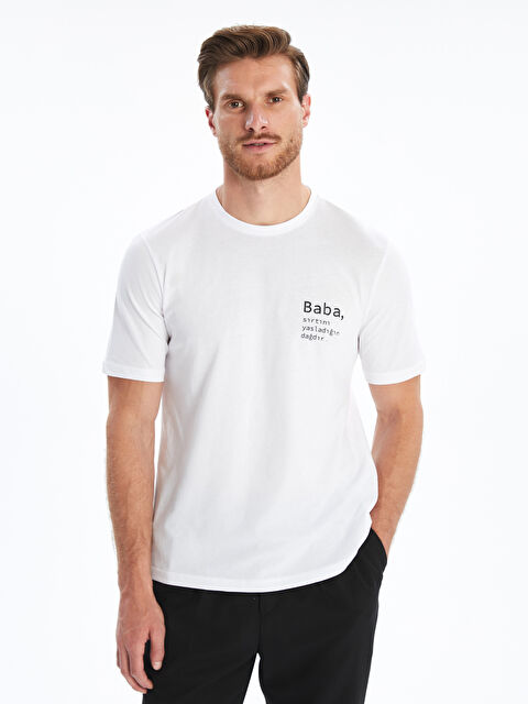 LCWAIKIKI Classic Bisiklet Yaka Penye Erkek Tişört - S5RP55Z8-Q6K