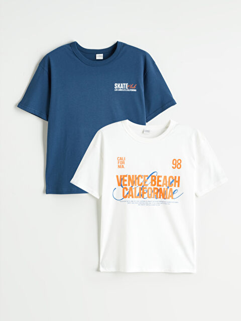 LCW Kids Bisiklet Yaka Erkek Çocuk Tişört 2'li - S5RP58Z4-R9J