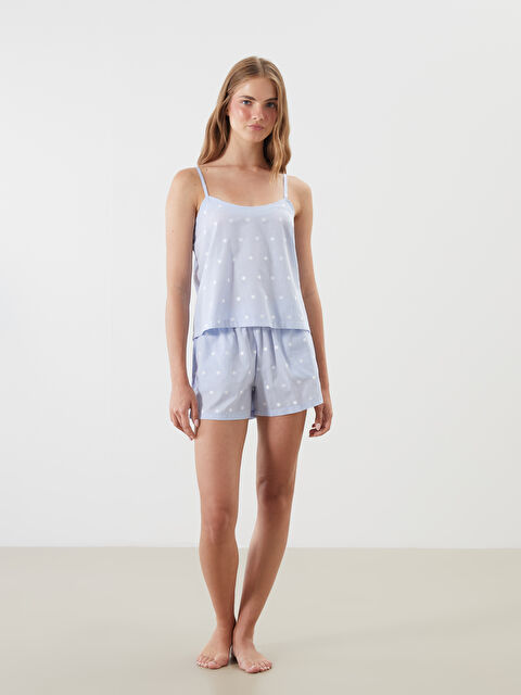 LCW DREAM U Yaka Puantiyeli Askılı Kadın Şortlu Pijama Takım - S5RP63Z8-LQQ