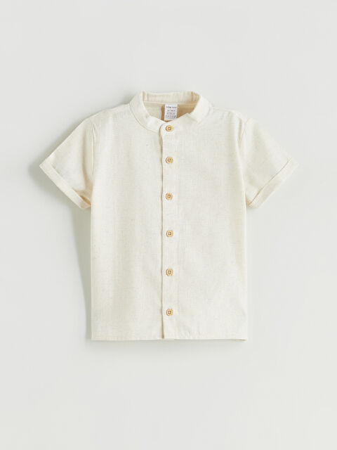 LCW baby Keten Karışımlı Erkek Bebek Gömlek