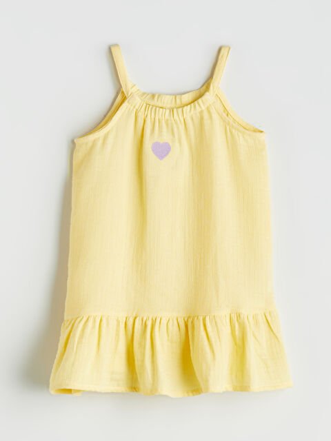 LCW Kids Kalp Nakışlı Kız Çocuk Müslin Elbise - S5RP83Z1-FRW