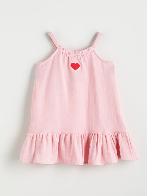 LCW Kids Kalp Nakışlı Kız Çocuk Müslin Elbise - S5RP83Z1-QWL