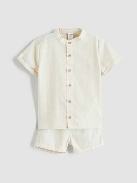 LCW baby Hakim Yaka Erkek Bebek Gömlek ve Şort 2'li - S5RQ04Z1-DEE