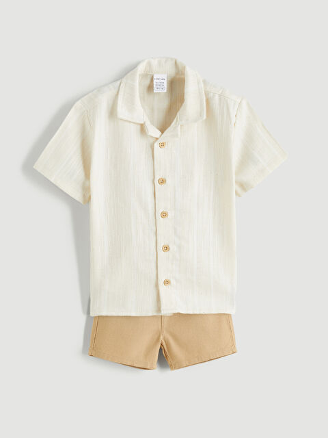 LCW baby Resort Yaka Erkek Bebek Gömlek ve Şort 2'li - S5RQ05Z1-DEE