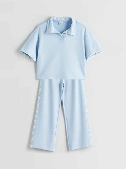 LCW Kids Polo Yaka Kız Çocuk Tişört ve Pantolon - S5RQ26Z4-FND
