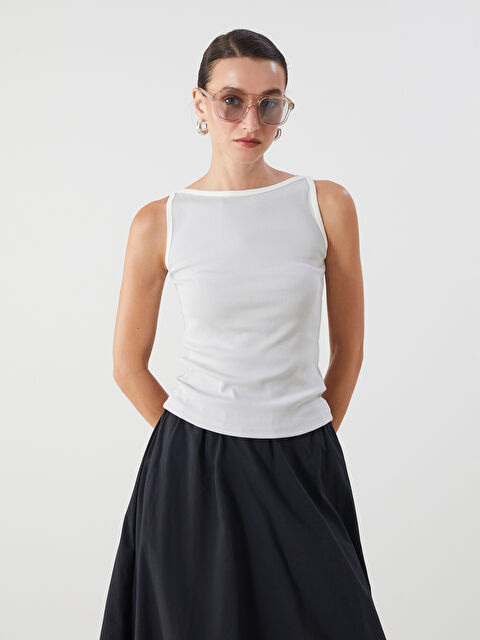 LCWAIKIKI Classic Kayık Yaka Fitilli Kadın Atlet - S5RQ50Z8-FY0