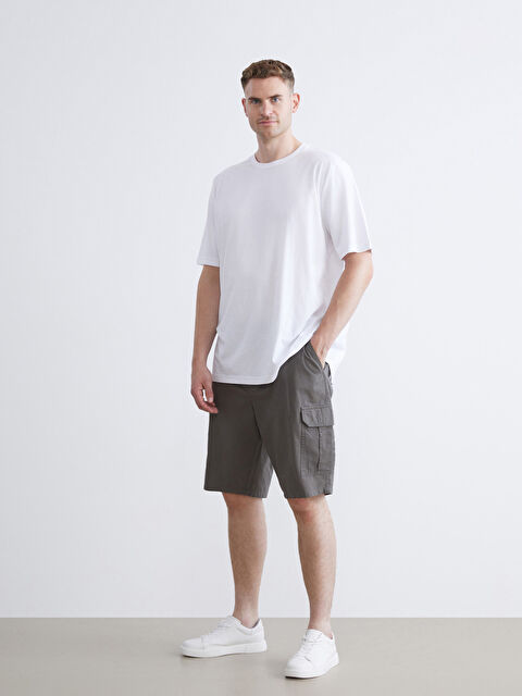 XSIDE Büyük Beden Standart Kalıp Gabardin Erkek Şort - S5RQ66Z8-Z6E