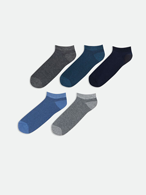 LCW ACCESSORIES Çizgili Erkek Bambu Patik Çorap 5'li