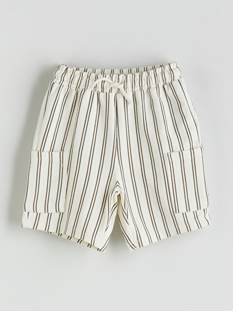 LCW Kids Beli Lastik Çizgili Erkek Çocuk Şort - S5RQ99Z1-LQA